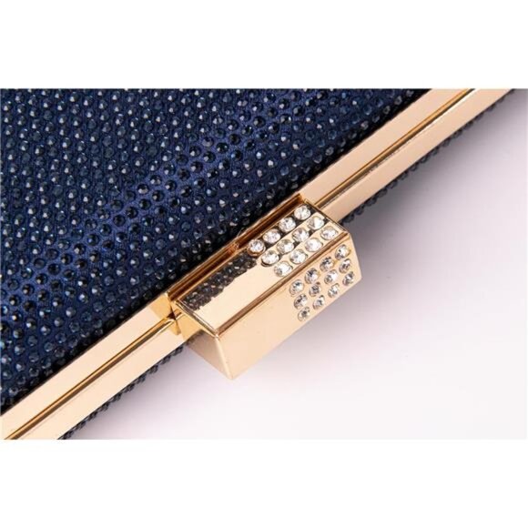 Women's Rhinestone Clutch Bags Sparkly Glitter Blue - Picture 4 of 6